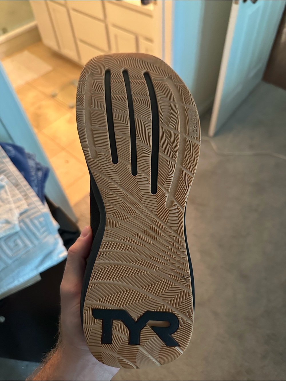 TYR Men's Black and Tan Water Training Shoe - Non-Slip Sole